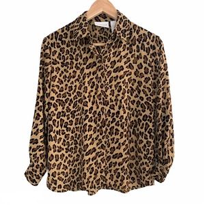Liz Claiborne Animal Print Button Down Shirt